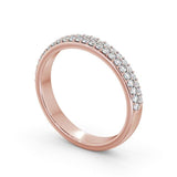 Half Eternity Ring, Round Cut Double Row