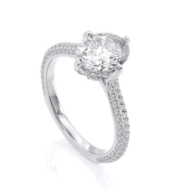 1.50ct Oval Cut Moissanite, Classic Engagement Ring, Available in White Gold or Platinum