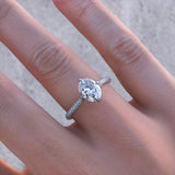 1.50ct Oval Cut Moissanite, Classic Engagement Ring, Available in White Gold or Platinum