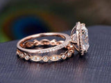 2.25ct Moissanite Ring Set, Round Cut Colour F, Clarity VVS, Centre Stone 1.50ct,  Total carat weight 2.25ct