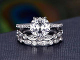 2.00ct Moissanite Ring Set, 3 Rings Total carat weight 2.00ct,Round Cut Colour F, Clarity VVS, Centre Stone 1.25ct