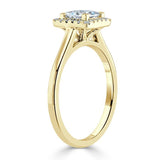 Lab-Diamond Princess Cut Halo Engagement Ring, Choose Your Stone Size and Metal