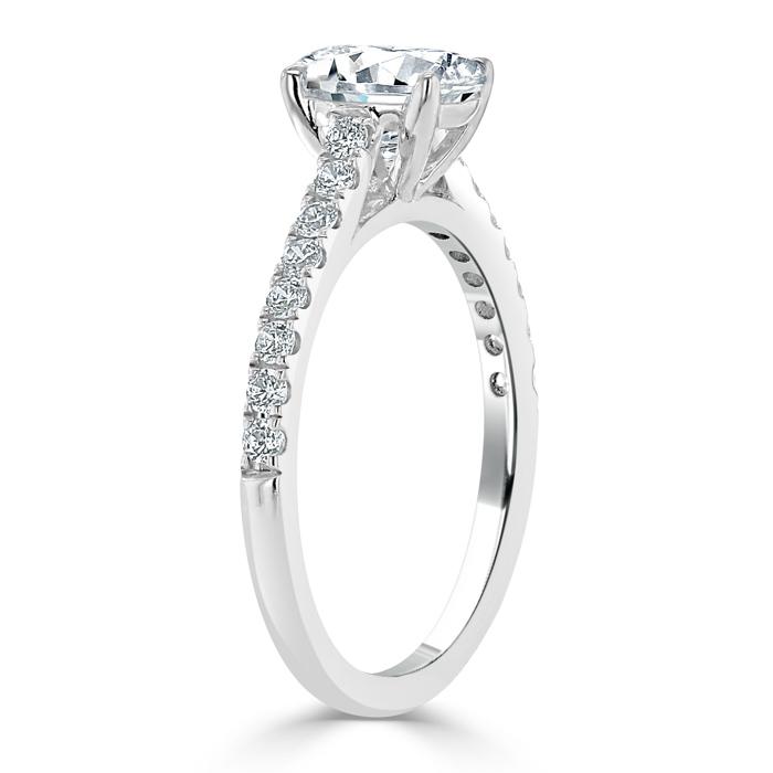 1.20ct  Oval Cut Moissanite Engagement Ring, Classic Style,  Available in White Gold, Platinum, Rose Gold or Yellow Gold