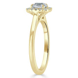 Lab-Diamond Asscher Cut Halo Engagement Ring, Choose Your Stone Size and Metal