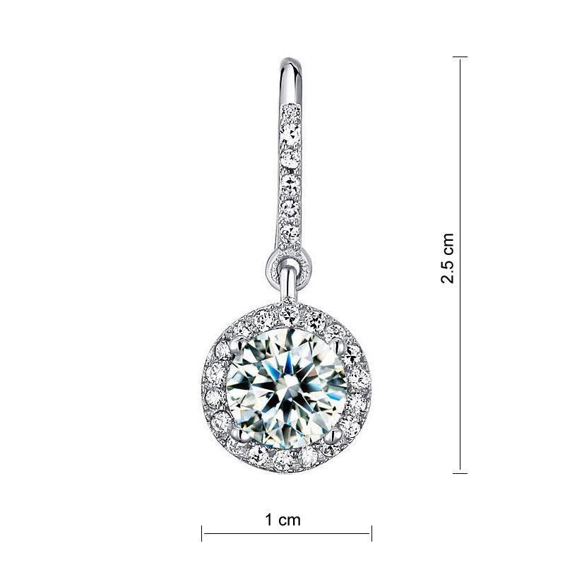 1.50ct each, Vintage Art Deco, Round Cut Diamond Stud Earrings, 925 Sterling Silver