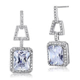4.00ct each, Vintage Art Deco, Radiant Cut Diamond Earrings, 925 Sterling Silver