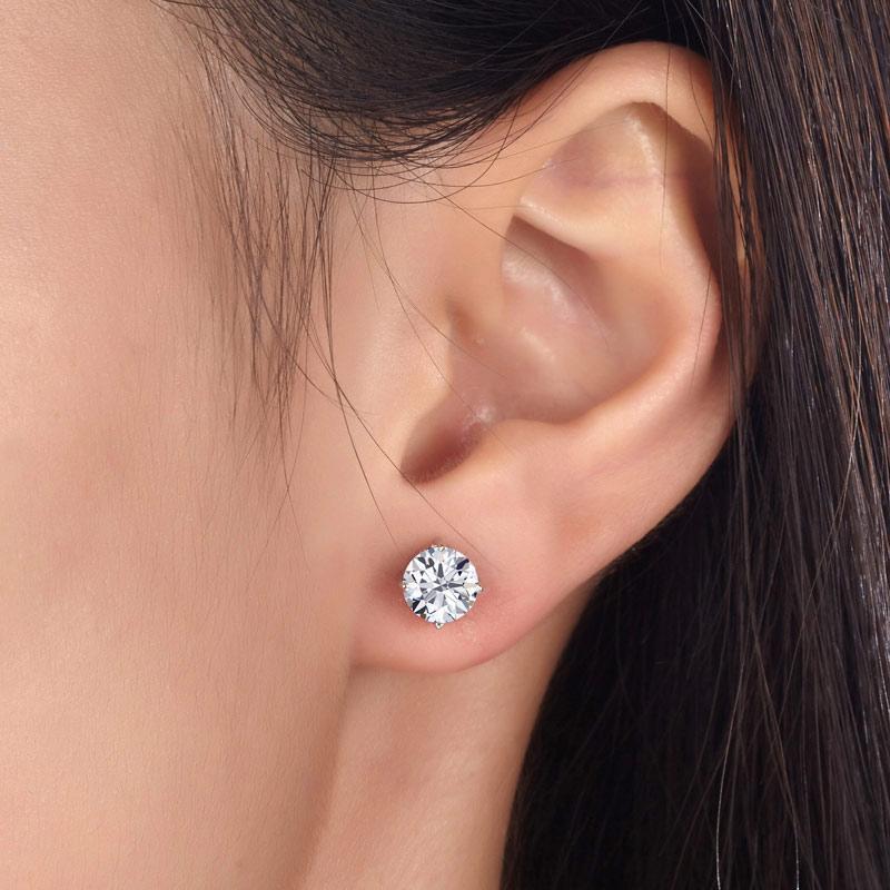 Round cut sales stud earrings