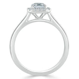 Lab-Diamond Asscher Cut Halo Engagement Ring, Choose Your Stone Size and Metal