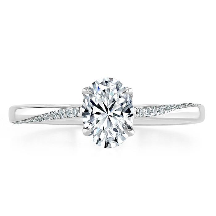 Lab-Diamond Oval Cut Engagement Ring, Classic Style, Choose Your Stone Size and Metal