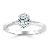 1.00ct Oval Cut Moissanite Engagement Ring, Classic Style,  Available in White Gold, Platinum, Rose Gold or Yellow Gold