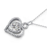 3.00ct Bridal Diamond Heart Pendant, Love Heart Diamond Necklace, 925 Silver