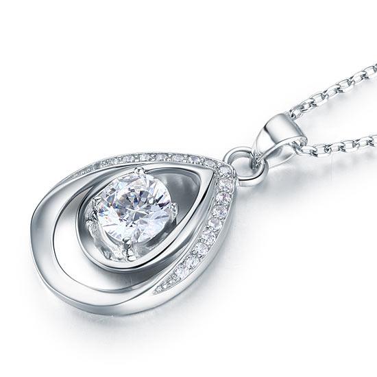 1.00ct Bridesmaid Pendant, Diamond Bridesmaid Necklace, 925 Silver