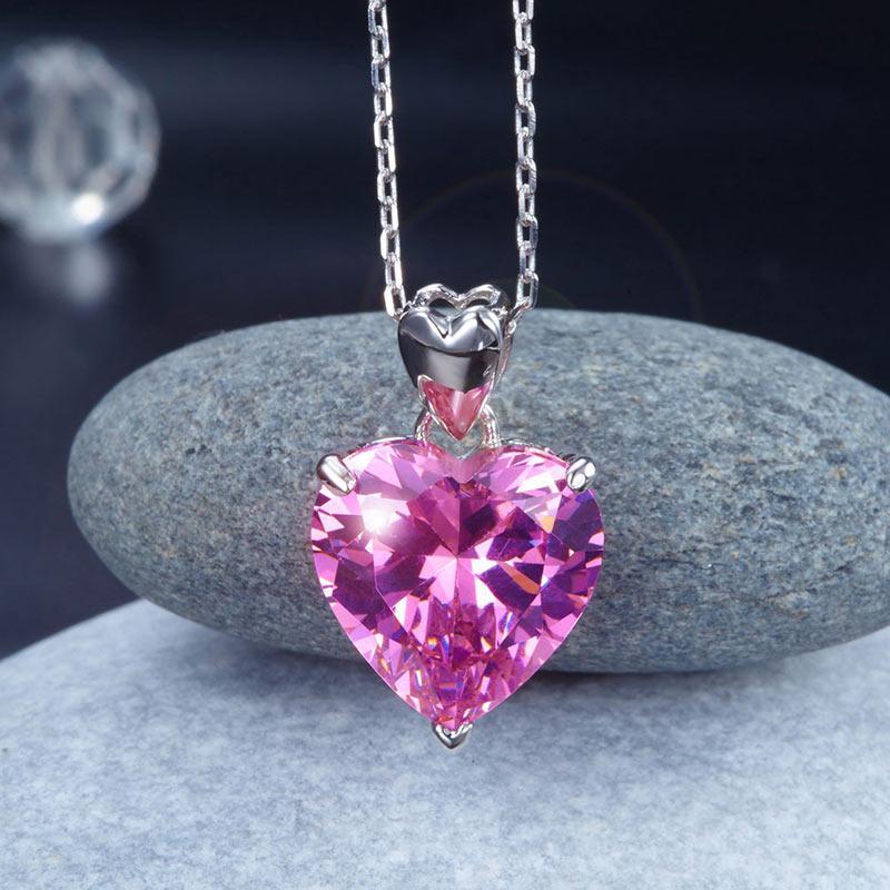 Pink diamond heart necklace store
