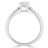 Lab-Diamond Emerald Cut Engagement Ring, Tiffany Style, Choose Your Stone Size and Metal