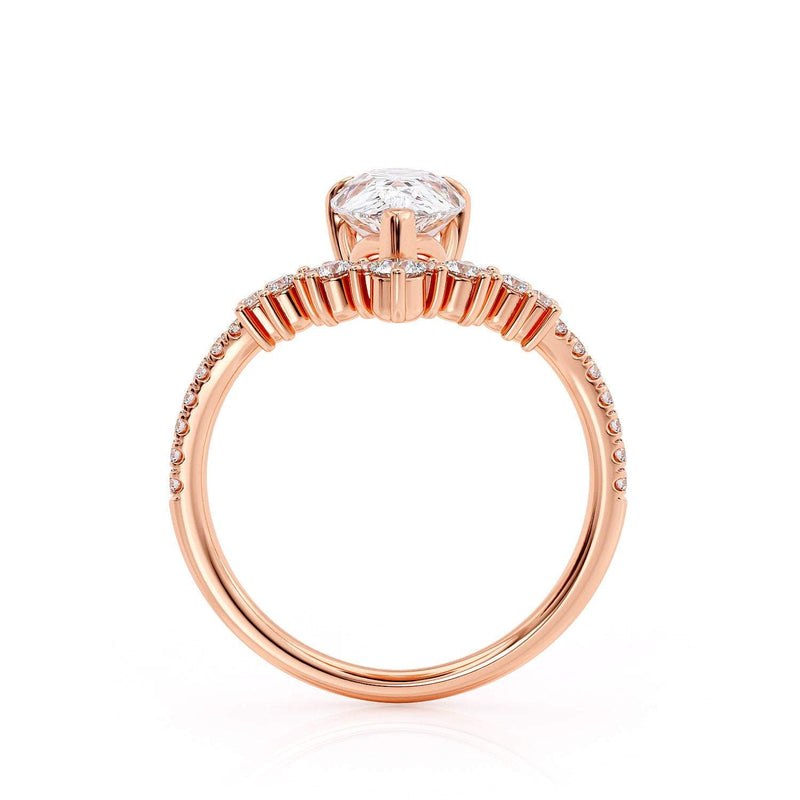2.00ct Pear Cut Moissanite Engagement Ring, Vintage Boho Design, Available in Rose Gold, White Gold or Yellow Gold