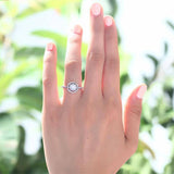 1.25ct Brillaint Cut Diamond Halo Ring, 925 Sterling Silver Engagement Ring