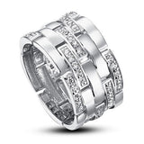 0.70ct Contemporary Full Eternity Thick Band, 925 Sterling Silver