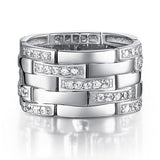 0.70ct Contemporary Full Eternity Thick Band, 925 Sterling Silver