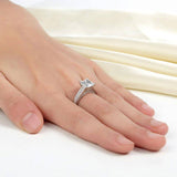 1.50ct Vintage Princess Cut Diamond  Engagement Ring, 925 Silver
