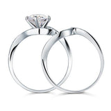 1.25ct Vintage Round Cut Diamond Bridal Ring Set, 925 Sterling Silver