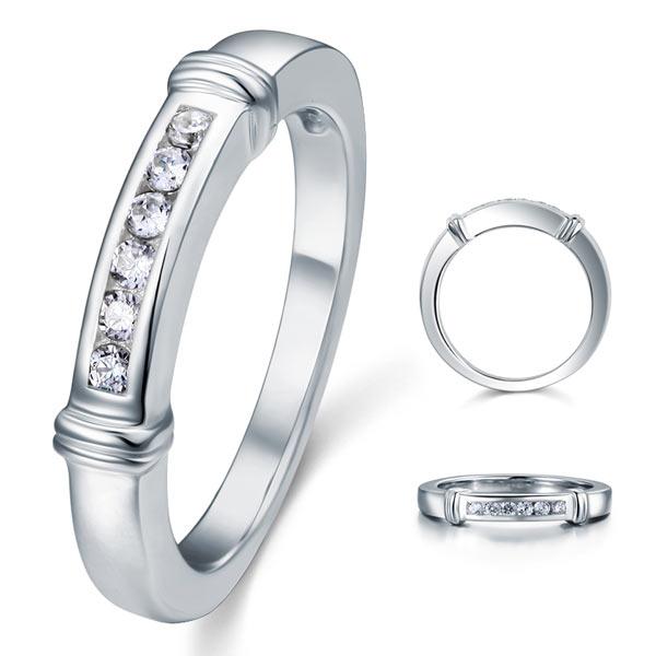 0.18ct Daimond Eternity Ring, 3.5mm Wide, 925 Sterling Silver
