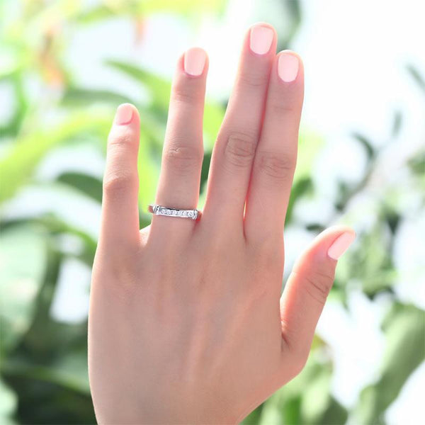0.18ct Daimond Eternity Ring, 3.5mm Wide, 925 Sterling Silver