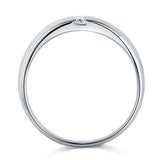 0.35ct Men's Contemporary Wedding Band Set In Solid Sterling Silver 925