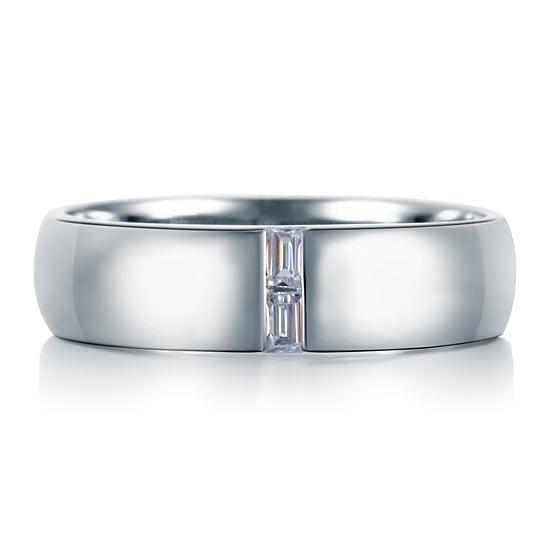 0.10ct Men's Contemporary Wedding Band Set In Solid Sterling Silver 925