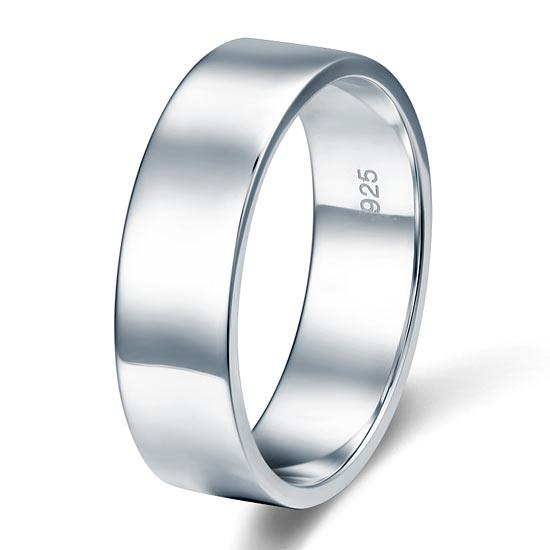Men's Contemporary Wedding Band Set In Solid Sterling Silver 925