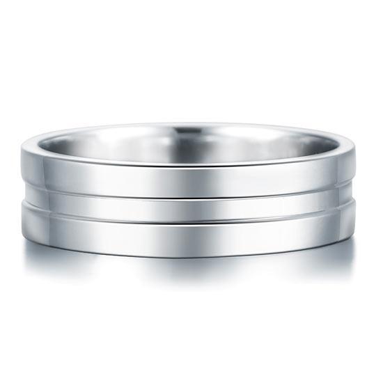 Men's Contemporary Wedding Band Set In Solid Sterling Silver 925