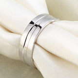 Men's Contemporary Wedding Band Set In Solid Sterling Silver 925