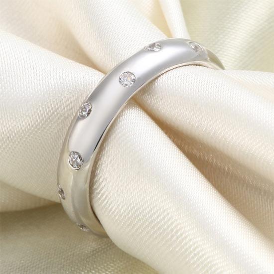 0.15ct Contemporary Full Eternity Ring, Wedding Band, 925 Silver