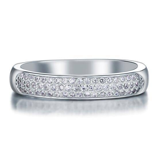 0.45ct Pave Set, Round Brilliant Cut Half Eternity Ring 