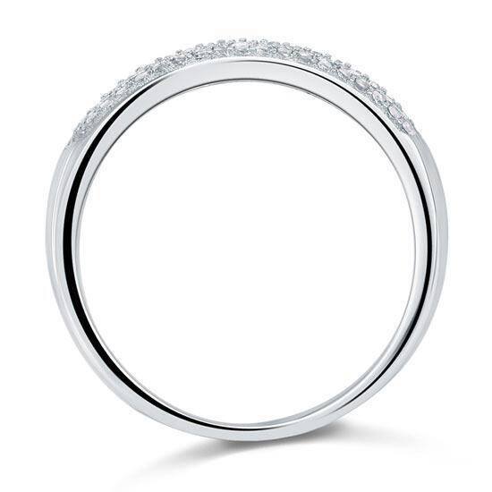 0.45ct Pave Set, Round Brilliant Cut Half Eternity Ring 