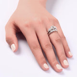 1.25ct Classic Diamond 3 Stone, Bridal Ring Set, 925 Silver