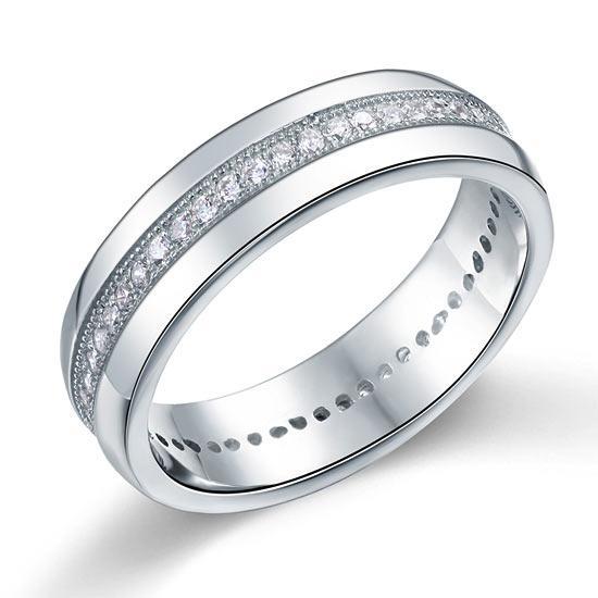 0.75ct Men's Diamond Wedding Band Set In Solid Sterling Silver 925