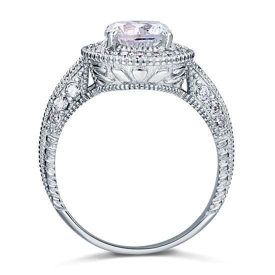 2.00ct Vintage Diamond Engagement Ring, Round Brilliant Cut, 925 Silver