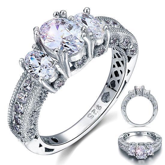 3-in-1 Vintage Style Oval Cut Detachable Ring Engagement Ring Bridal  Wedding Ring Jewelry Gift For Women