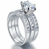 2.00ct Classic Diamond Bridal Ring Set, Round Brilliant Cut, 925 Silver