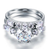 2.00ct Vintage Round Cut Diamond Bridal Ring Set, 925 Sterling Silver