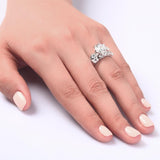 2.00ct Vintage Round Cut Diamond Bridal Ring Set, 925 Sterling Silver