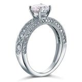 1.25ct Vintage Round Cut Diamond Engagement Ring, 925 Sterling Silver
