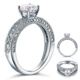 1.25ct Vintage Round Cut Diamond Engagement Ring, 925 Sterling Silver