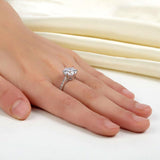 3.00ct Classic Brilliant Cut Diamond Engagement Ring, 925 Silver