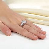 4.00ct Vintage Princess Cut Diamond Engagement Ring, 925 Sterling Silver