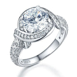 2.00ct Vintage Brilliant Cut Diamond Engagement Ring, 925 Silver