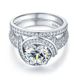 2.00ct Art Deco Diamond Bridal Ring Set, 925 Sterling Silver