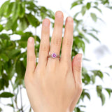 1.25ct  Vintage Pink Diamond Ring, Round Brilliant Cut Engagement Ring