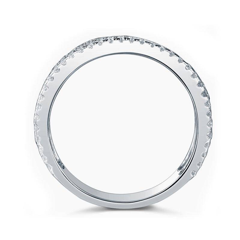 0.40ct Diamond Set Half Eternity Band, 925 Sterling Silver