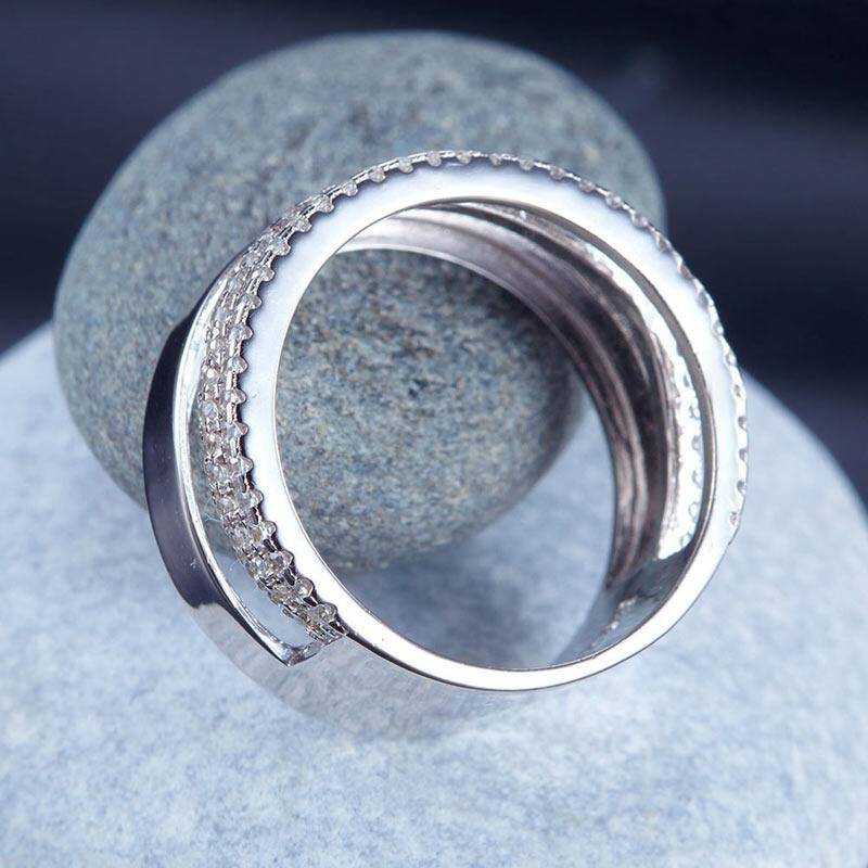 0.40ct Diamond Set Half Eternity Band, 925 Sterling Silver